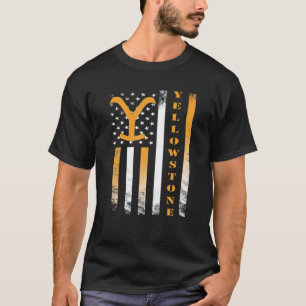 Yellowstone National Park American Flag Vintage T-Shirt