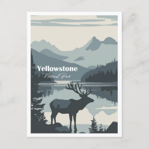 Yellowstone National Park Artwork Travel Place Postcard
