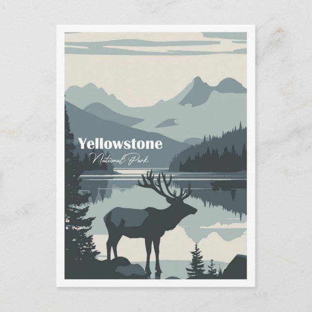 Yellowstone National Park Artwork Travel Place  Postcard (Front)