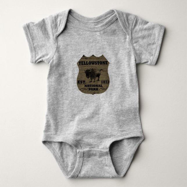 Yellowstone national park baby bodysuit (Front)