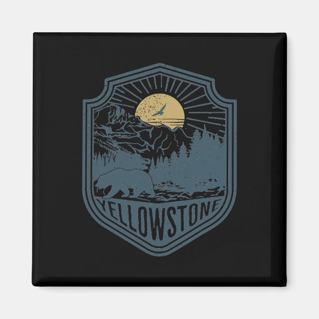 Yellowstone National Park Bear Nature Hiking Outdo Magnet (Front)