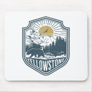 Yellowstone National Park Bear Nature Hiking Outdo Mouse Pad