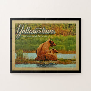 Yellowstone National Park Bears Vintage Jigsaw Puzzle
