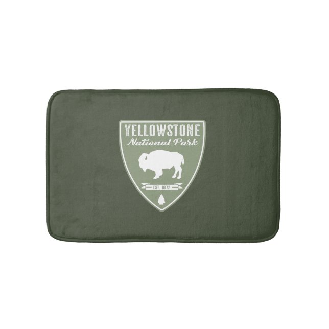 Yellowstone National Park Bison Bath Mat (Front)