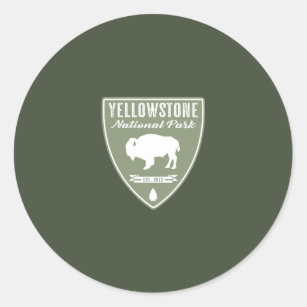 Yellowstone National Park Bison Classic Round Sticker
