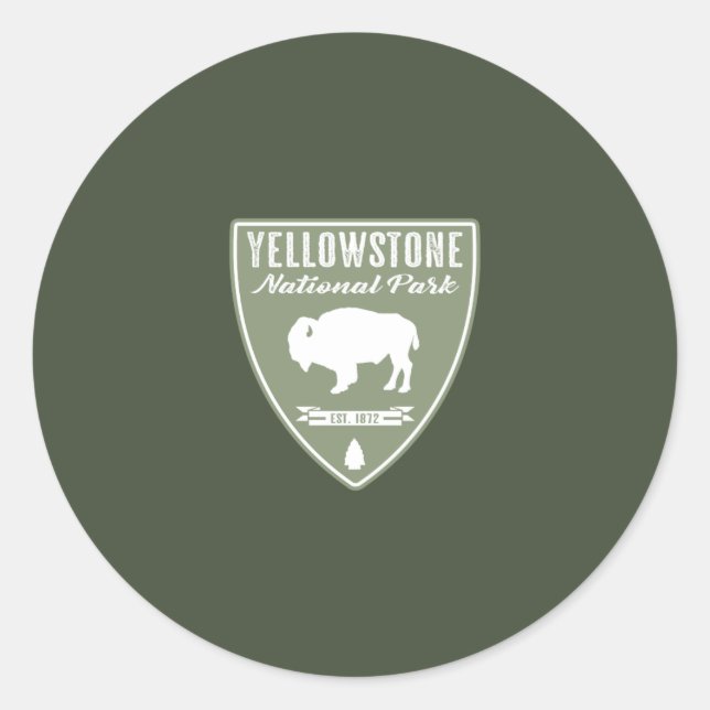 Yellowstone National Park Bison Classic Round Sticker (Front)