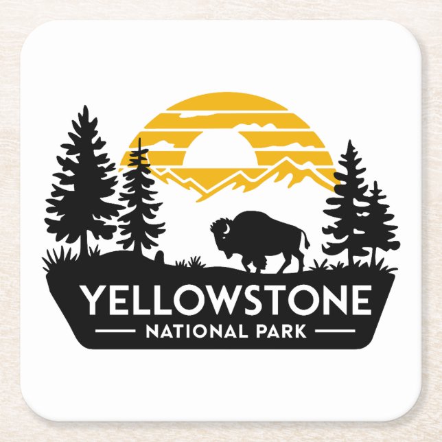 Yellowstone National Park Bison Coaster (Front)