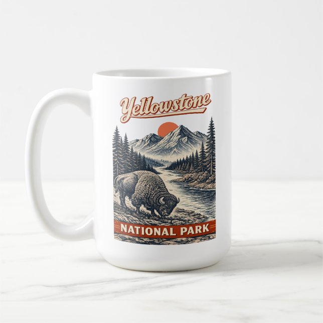 Yellowstone National Park - Bison Coffee Mug (Left)