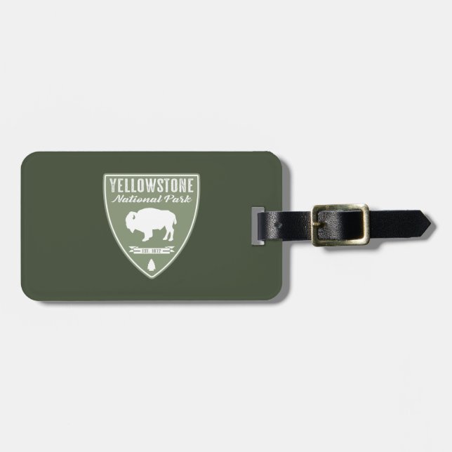 Yellowstone National Park Bison Luggage Tag (Front Horizontal)