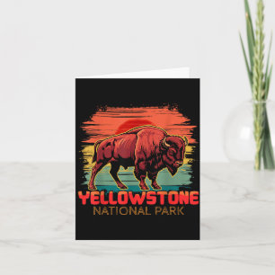 Yellowstone National Park Buffalo Bison Sunset Card