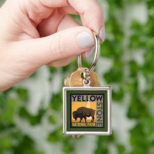 Yellowstone National Park Buffalo Key Ring