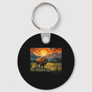 Yellowstone National Park Camping Hiking Outdoors Key Ring