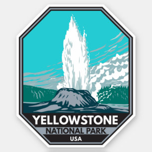 Yellowstone National Park Castle Geyser Vintage