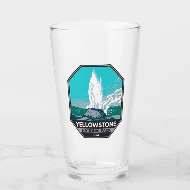 Yellowstone National Park Castle Geyser Vintage  Glass (Front)
