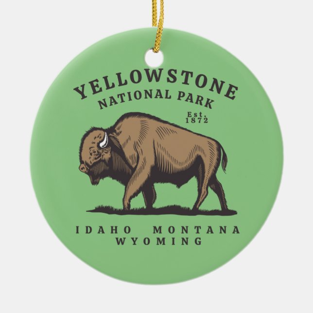 Yellowstone National Park Ceramic Ornament (Front)