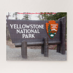 Yellowstone National Park.Christmas Greetings Jigsaw Puzzle