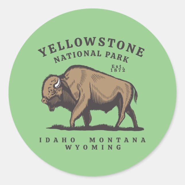 Yellowstone National Park Classic Round Sticker (Front)