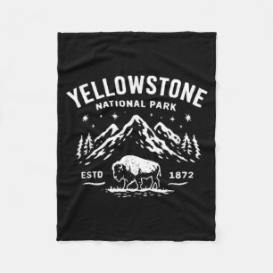 Yellowstone National Park Colorado USA Retro Fleece Blanket