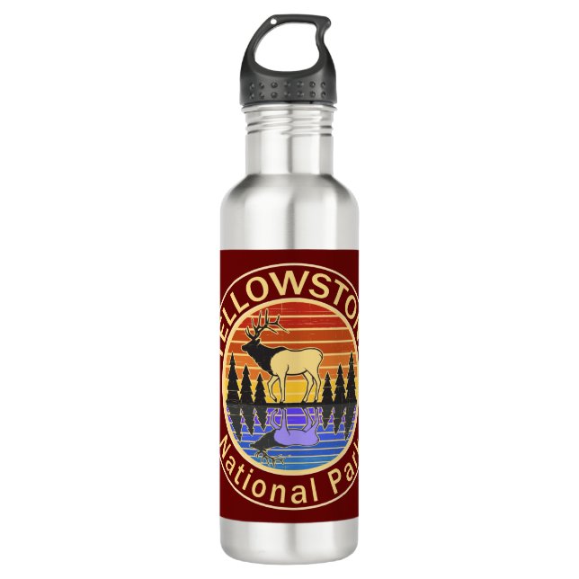 Yellowstone National Park Elk 710 Ml Water Bottle (Front)