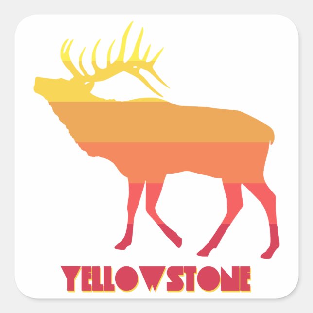 Yellowstone National Park Elk Square Sticker (Front)