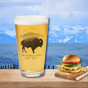 Yellowstone National Park Established Dated Bison Glass