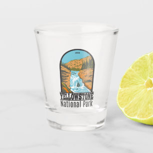 Yellowstone National Park Firehole Falls Vintage Shot Glass