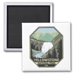 Yellowstone National Park Gibbon Falls Vintage  Magnet