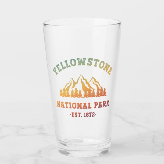 Yellowstone National Park Gradient Hiking Camping Glass (Front)
