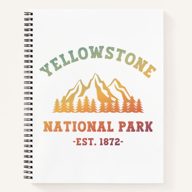Yellowstone National Park Gradient Hiking Camping Notebook (Front)
