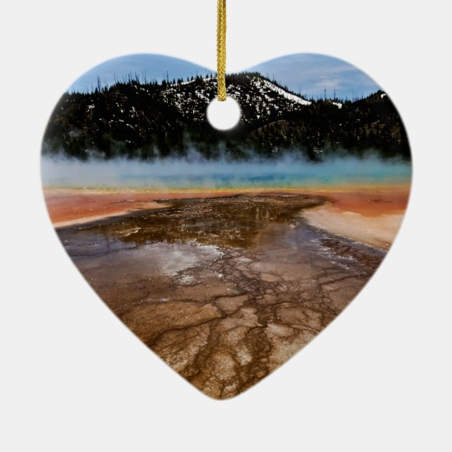 YELLOWSTONE NATIONAL PARK, GRAND PRISMATIC CERAMIC ORNAMENT (Back)