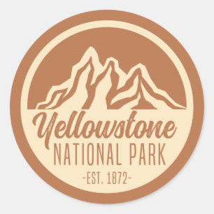 Yellowstone National Park Hiking Camping  Classic Round Sticker