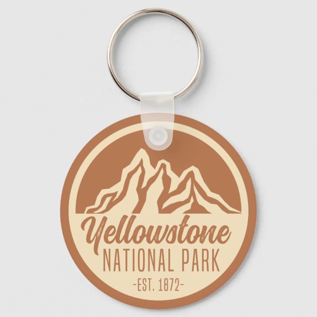 Yellowstone National Park Hiking Camping  Key Ring (Front)
