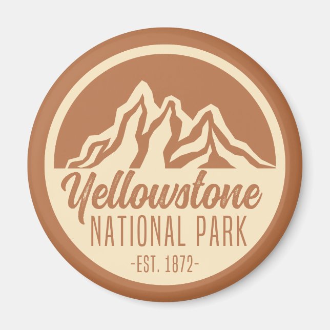 Yellowstone National Park Hiking Camping Magnet (Front)