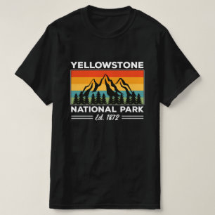 Yellowstone National Park Hiking Camping Retro T-Shirt