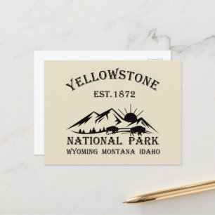 Yellowstone national park holiday postcard