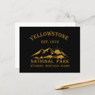 Yellowstone national park holiday postcard
