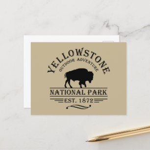 Yellowstone national park holiday postcard