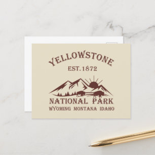 Yellowstone national park holiday postcard