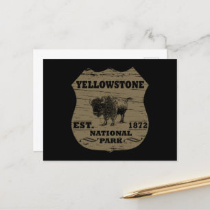 Yellowstone national park holiday postcard