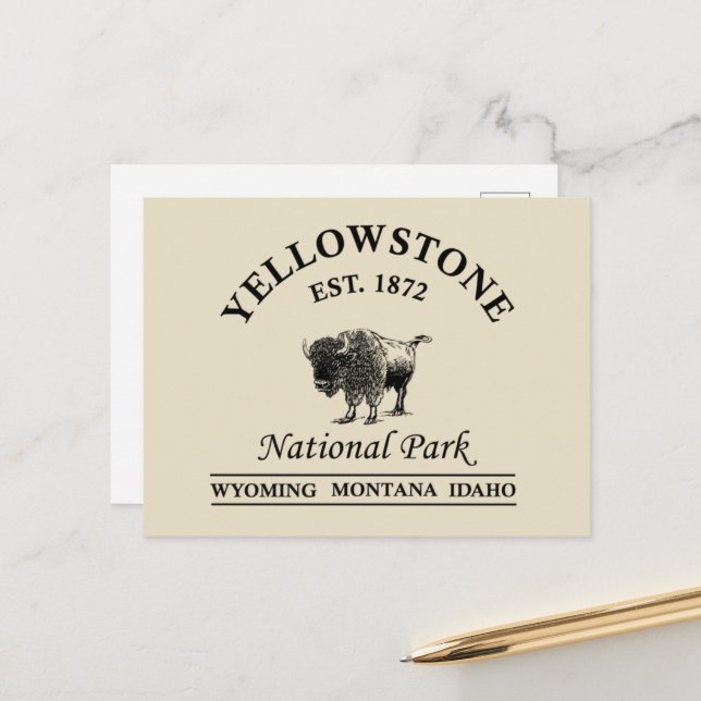 Yellowstone national park holiday postcard (Front/Back In Situ)