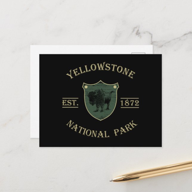 Yellowstone national park holiday postcard (Front/Back In Situ)