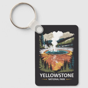 Yellowstone National Park Hot Spring Key Ring