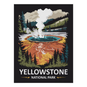 Yellowstone National Park Hot Spring Poster