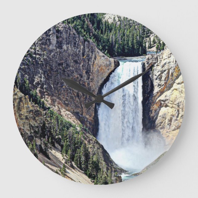 Yellowstone National Park Lower Yellowstone Falls Large Clock (Front)