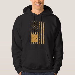 Yellowstone National Park Map America USA Flag Hoodie
