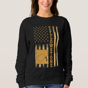 Yellowstone National Park Map America USA Flag Sweatshirt
