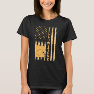 Yellowstone National Park Map America USA Flag T-Shirt