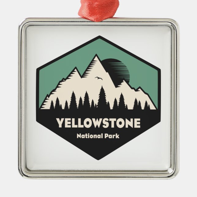 Yellowstone National Park Metal Ornament (Front)