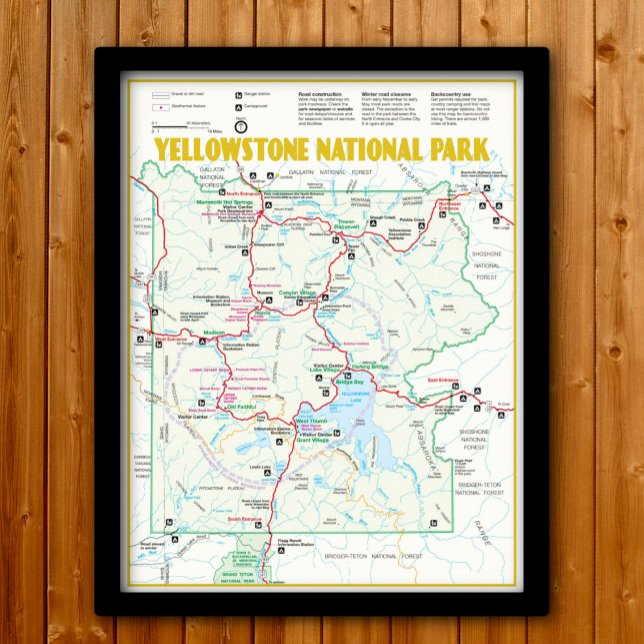 Yellowstone National Park modern map Poster (Creator Uploaded)