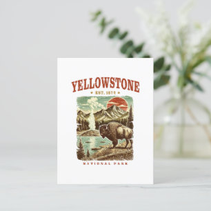 Yellowstone National Park – Mountain and Bison Postcard